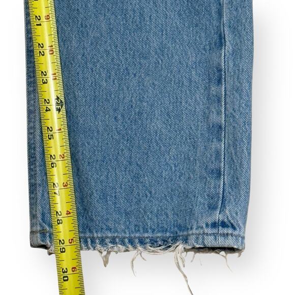 Agolde Light Blue Distressed Straight Leg Jeans - Picture 10 of 15